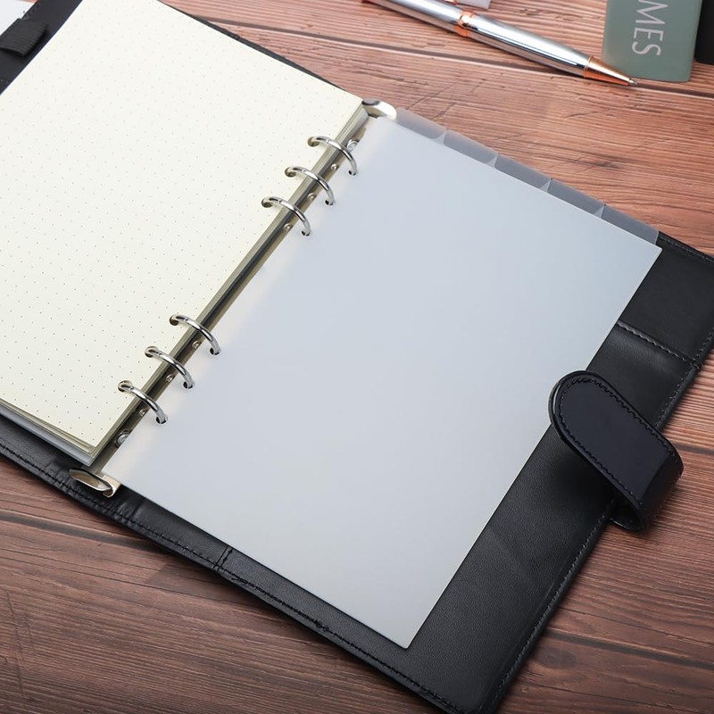 A5 Binder Dividers Top 5 Tabs Frosted Plastic Index Divider