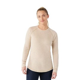 Smartwool Women's Thermal Merino Wool Base Layer � Rib Crew (Regular Fit), Toasted Coconut Heather, X-Small