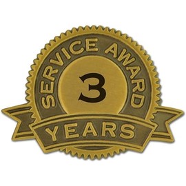 PinMart 3 Years of Service Award Lapel Pin