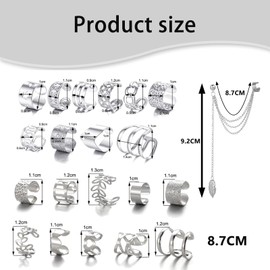 40 PCS Ear Cuff No Piercing, Ear Cuff Earrings For Women, Adjustable Design, Suitable for Daily and Party Wear