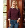 GRACE KARIN Cable Knit Sweater Women Long Sleeve Side Slit