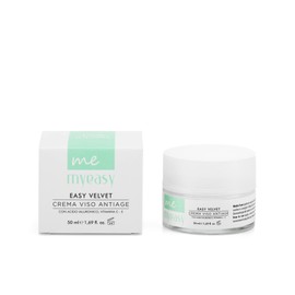 MyEasy Anti-Ageing Face Cream with Hyaluronic Acid, Vitamin C and E, Resveratrol - Smoothing and Moisturising for Combination and Oily Skin | Organic, Vegan, Made in Italy, 50 ml