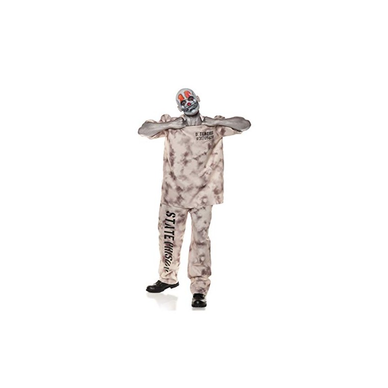 UNDERWRAPS Men's Clown Prisoner Costume Jumpsuit D. Tention Costumes for