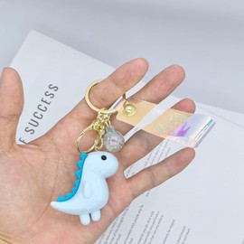 Moydolo Acrylic Cute Dinosaur Car Key Chain Ring Charm Dino Keychain Pendant For Bags Backpack Purse Accessories