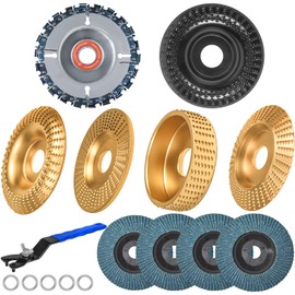 11Pcs Wood Carving Disc for 4" or 4 1/2" Angle Grinders - Wood Shaping Grinding Discs, Stump Grinder Teeth