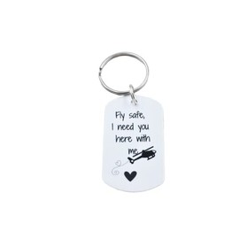 Fly Safe I Need You Here With Me - Helicopter - Keychain