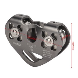 Trolley Pulley Aluminum Zip Line Rock Climbing Lifting Tandem Pulley for Mountaineering,Rock Climbing