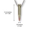 Real Metal Remington 223 Bullet Necklace 30 Inch Stainless Steel