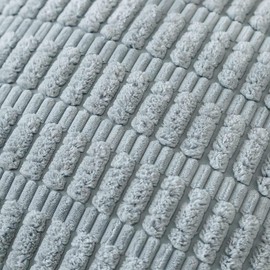 OTOSTAR Set of 4 Soft Corduroy Decorative Throw Pillow Covers 18x18 Square Striped Pillowcases Boho Home Decor Cushion Covers 45x45cm for Sofa Patio Farmhouse Bedroom Living Room (Grey)