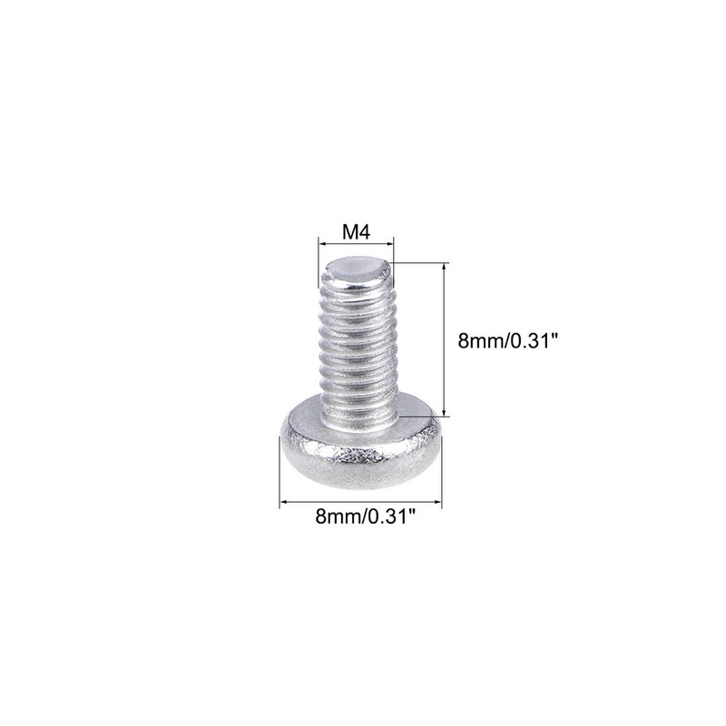 sourcing map M4x8mm Machine Screws Pan Phillips Cross Head Screw