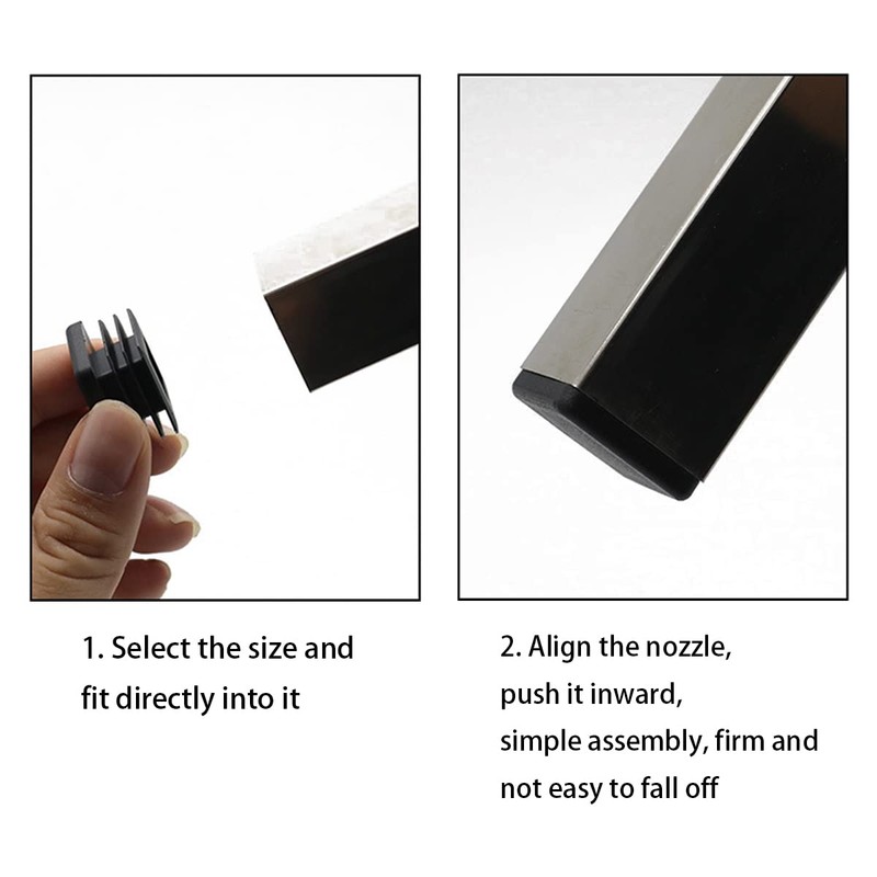 2 Inch (50 mm) Square Plastic Plugs Tubing End Caps