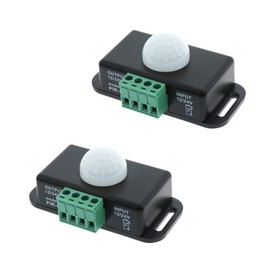 DC 12V 24V PIR Sensor LED Motion Sensor Switch,Body Infrared Sensing Controller for Timer Flexible LED Automatic Light Strips, 2Pack