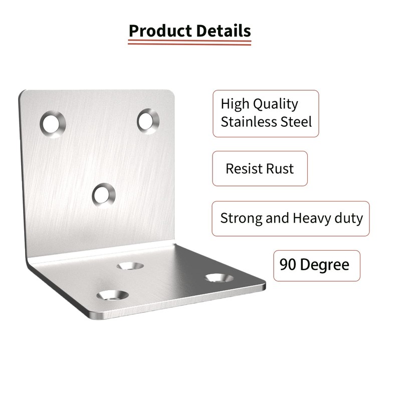 Silver Stainless Steel Corner Bracket,Joint Right Angle Bracket,L Shape Heavy