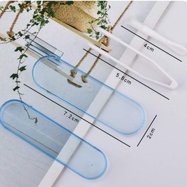 5 Pieces Portable Invisible Lens Stick Tool Case Set Mini Travel Plastic Contact Lens Box Holder Case(Inserter/Remover+Tweezer with Soft Tip), Color Random