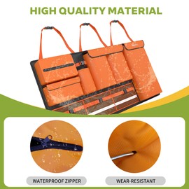 SugarFox Backseat Hanging Trunk Organizer for SUVs, Cars, Trucks & MPVs | Multi-Pocket Storage with Anti-Slip Straps | Space-Saving Auto Accessory for Men & Women | Orange, 37.8" x 18.1" - K230