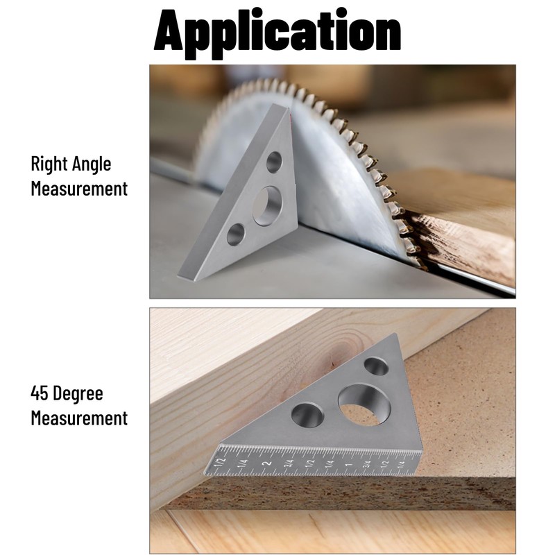 Triangle Ruler 45/90 Degree Aluminium Alloy Triangle Ruler Angle Ruler