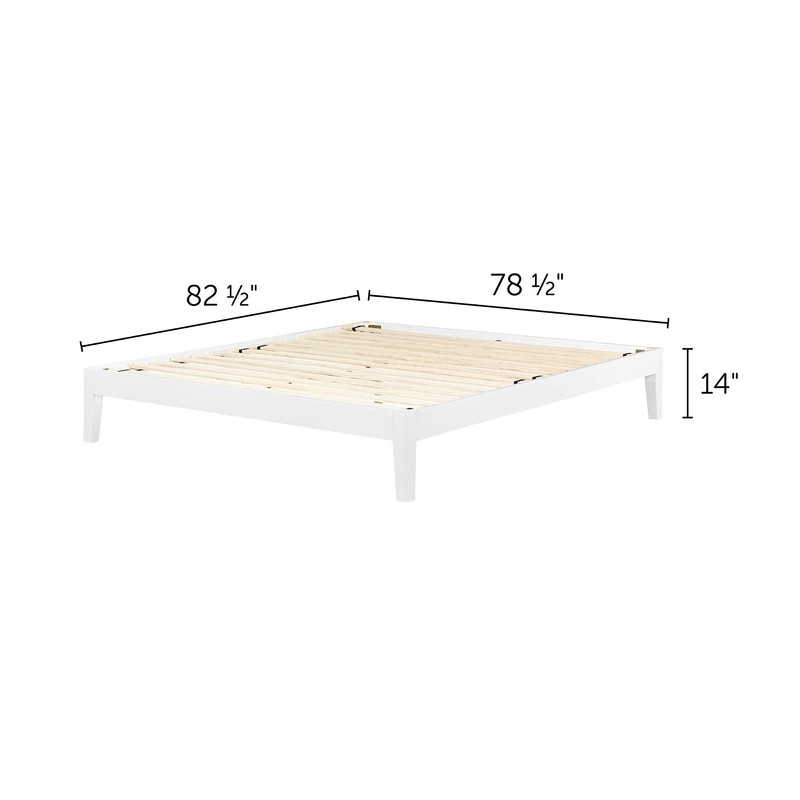 South Shore Vito Platform Bed-King-White