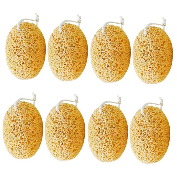 Baluue Mediterranean Sponge 8 Pcs Sponge for Bathing Exfoliating Charcoal