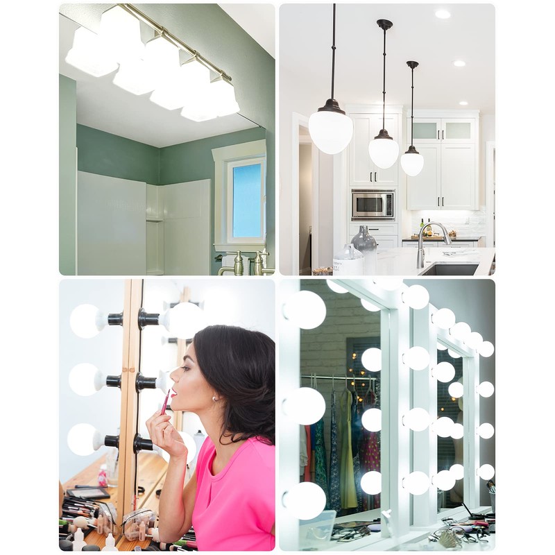 Pazetiv 4 Pack Daylight LED Globe Light Bulbs for Bathroom,