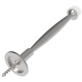 Brixwell 19-157DC Solid Door Stop Standard Duty 4in Rubber Bumper Dull Chrome