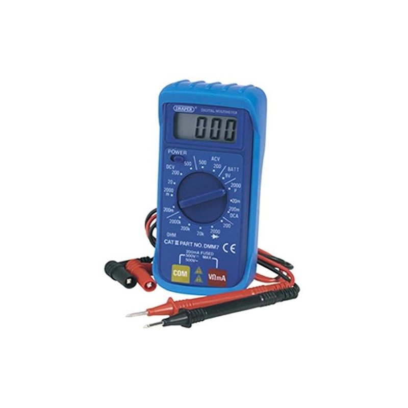 Draper 52320 Electrician Digital Multimeter with 16 Function,Blue