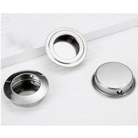 Dreneco 20 pcs Round Recessed Flush Door Pull Handle Sliding Door Hidden Concealed Handles Diameter 35mm (Inclined Plane)