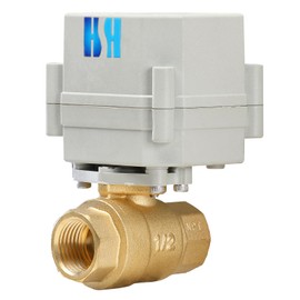 HSH-Flo 1/2" 110-230VAC Brass 2 Way NPT Auto Return Position Feedback Electrical On/Off Motorized Ball Valve