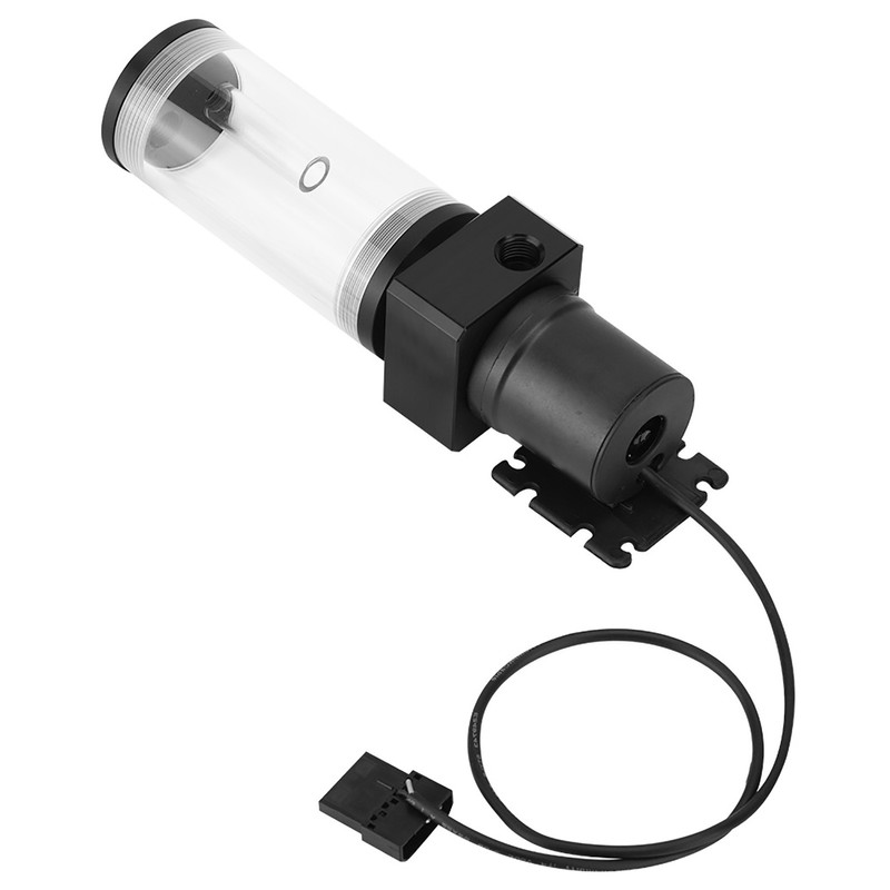 Acrylic Computer DIY Water Cooling Tank Cylinder Reservoir 19W Pump