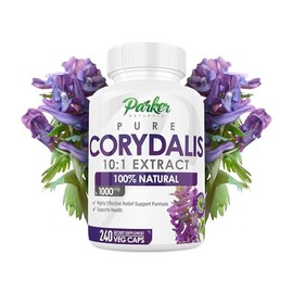 Parker Naturals Pure Corydalis Root Extract Capsule - 1000mg Strength, 10:1 Corydalis Yanhusuo Extract, Natural Relief, Long Lasting, 100% Vegetarian, 120 Servings, 240 Count