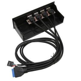 ciciglow 5.25" USB 3.0 Front Panel Hub 4 Ports 5Gbps 19 Pin Panel Computer Expansion Card with 2 USB 3.0 and 2 USB 2.0 Ports for 11 10 8.1 8 7 Vista for XP