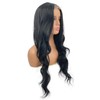 JOLNVCA Long Wavy Black Wigs for Women Middle Part lace