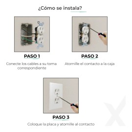 Kit Paquete de 20 Contactos Dúplex con Placa Blanca Para Caja Chalupa 2x4 125v~ 15a Listos Para Instalar Illux 600-KITDUPLEX.B