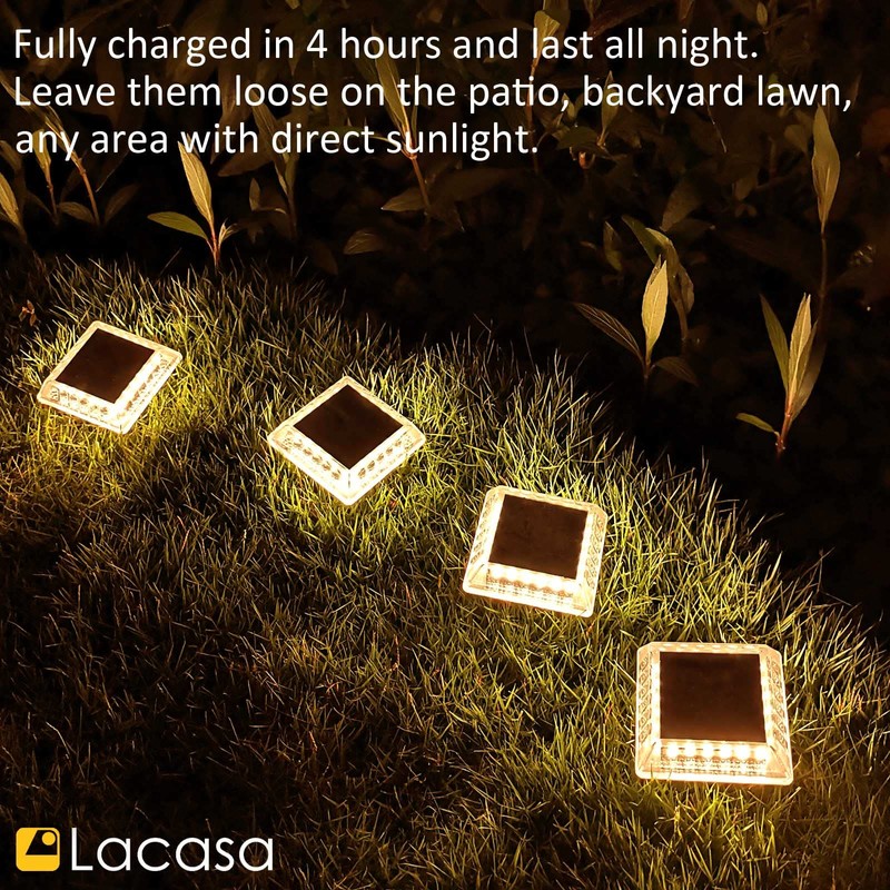Lacasa Solar Deck Lights, 4 Pack 30LM LED Dock Light
