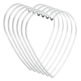 PATIKIL 5inch Dream Catcher Rings, 6 Pcs Metal Heart Shape Macrame Wreath Floral Ring Hoop for Home DIY Craft Wedding Wall Hanging Decorations, Silver