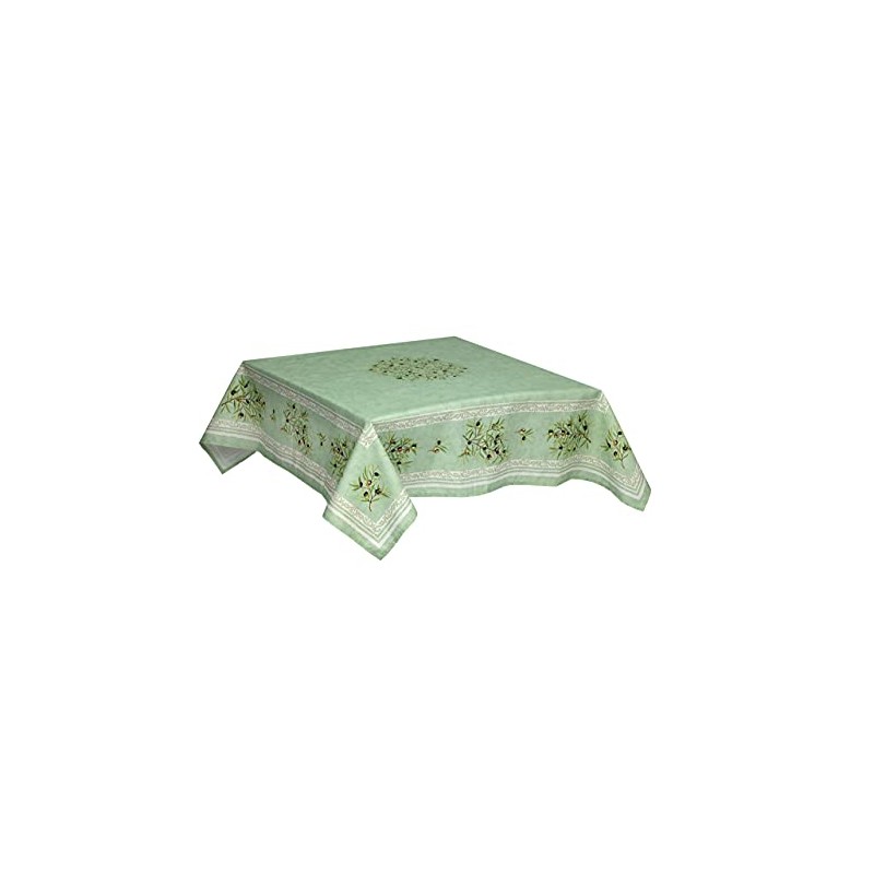 Provence Tablecloth Maussan Green (Vert) Olives Approx. 155 x 200