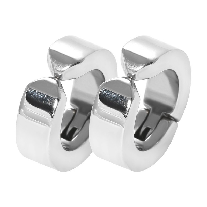 1 Par Clips de Oreja con Estilo de Acero Inoxidable