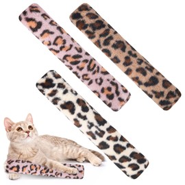 Pack of 3 Cat Toy Catnip, Soft Durable Leopard Print Toy, Self-Pleasure Relief Cat Toy Cushion, Plush Fur Valerian Cushion, for Kitten Interaction Indoors