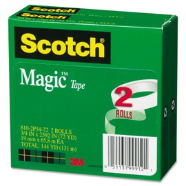 Scotch 8102P3472 Magic Tape Refill, 3/4-Inch x 2592-Inch, 3-Inch Core, 2/Pack