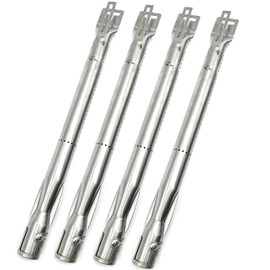 ADJUSTABURNER Gas Grill Burner Universal Stainless Steel Tube (Pack of 4) Extends from 14" to 19" BBQ Replacement Parts for Nexgrill, Brinkmann, Dyna-Glo, and Most Gas Grill Models