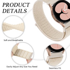 Amzpas Nylon Watch Strap 22 mm 20 mm Strap with Quick Release, Velcro Fastener and Quick Adjustment Braided Watch Straps, Universal Replacement Strap for Smartwatch Traditional Watch
