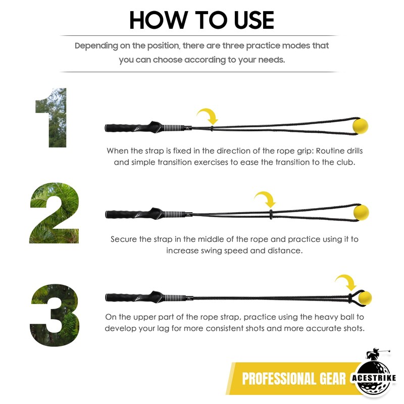ACESTRIKE Golf Swing Training Aid, Golf Swing Pracice Rope, Rope
