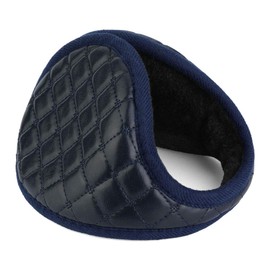 sourcing map Outdoor Activities Winter Soft Warm Ear Earmuffs Wrap for Men Dark Blue-Leather Surface L(16.5"x5")