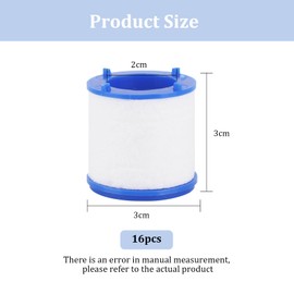 Pack of 16 Filter Elements for Tap Filter, Cotton Water Filter, Tap Filter for Drinking Water for Kitchen Taps and Bathroom Showers