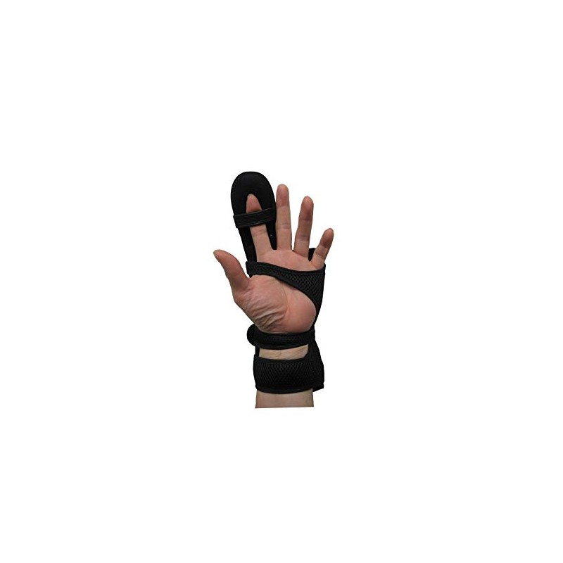 Left Hand ABS Finger Support Bowling Resting Gloves (L, Black/Black)