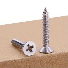 #6 x 5/8" Flat Head Phillps Drive Self Tapping Screws, 304 Stainless Steel, Cross Recessed Countersunk Head Wood Screws, 100 PCS