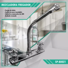 Prez Grifo Mezcladora Fregador Llave Acero Inoxidable Sp-80021