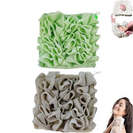 VOKETE Wash Cloth Loofah Combo, Leefa Loofah, The Soft Loofah and Washcloth, Loufee, 2 in 1 Bath Loofah Sponge, Loofah Exfoliation, Loofah, for Cleansing and Smooth Skin