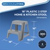 Gracious Living 2-Step Stool, Portable Plastic Stepping Stool for Dorm,