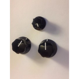 Axegrinderz Guitar Tone Products Set of 3 US Spec 1/4 inch Solid Shaft Set Screw Knobs for J Style Bass