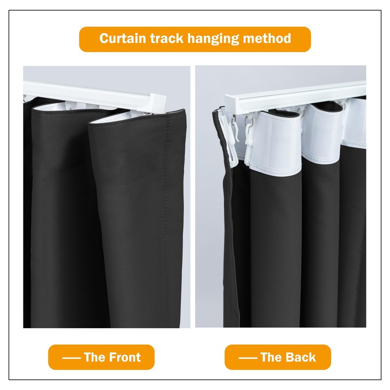 Hoeflife Room Divider, Blackout Ceiling Track Curtains with Sound Proof